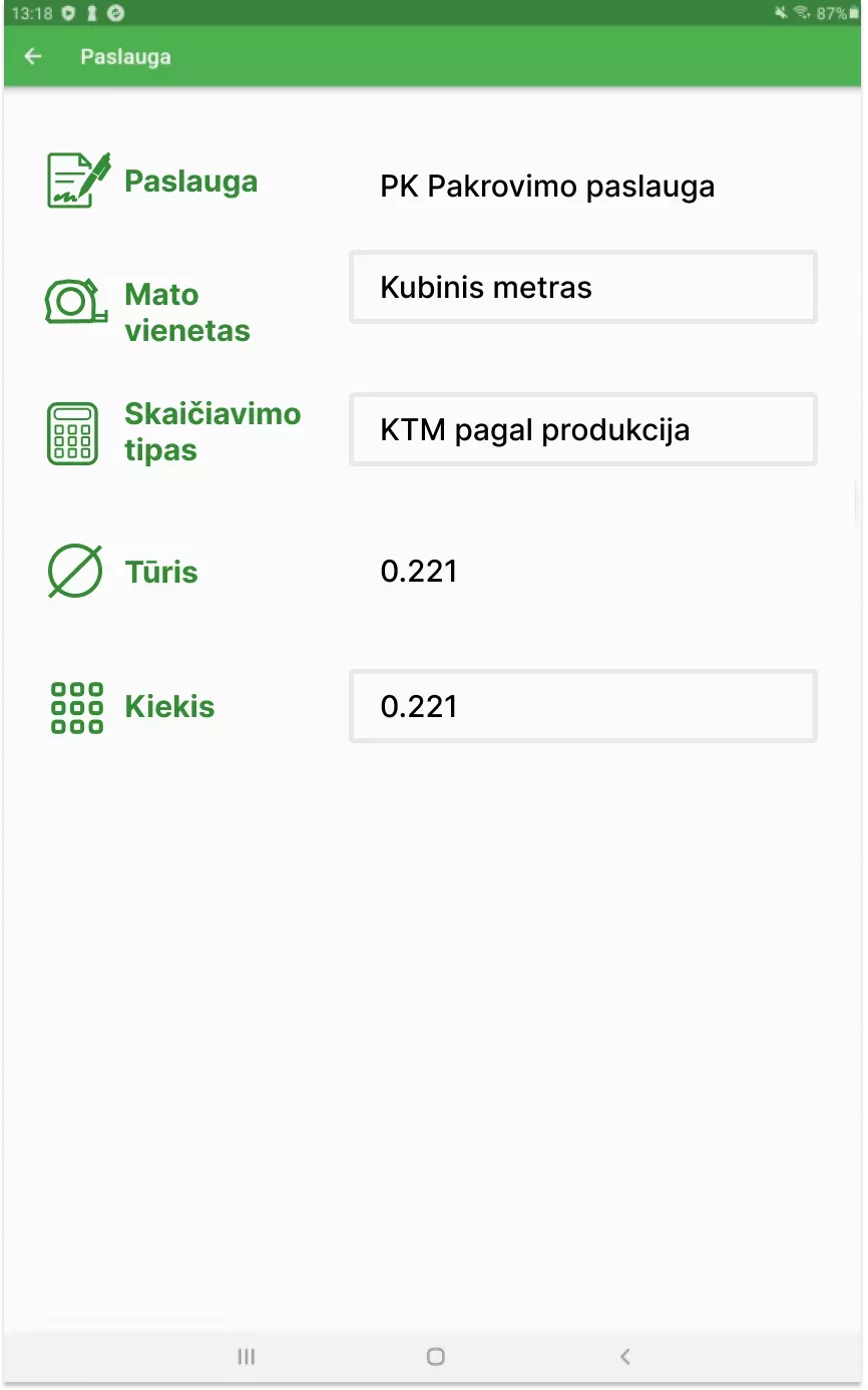 Žaliavinės medienos priėmimo (taškavimo) ir medienvežių fotofiksacijos mobilioji aplikacija