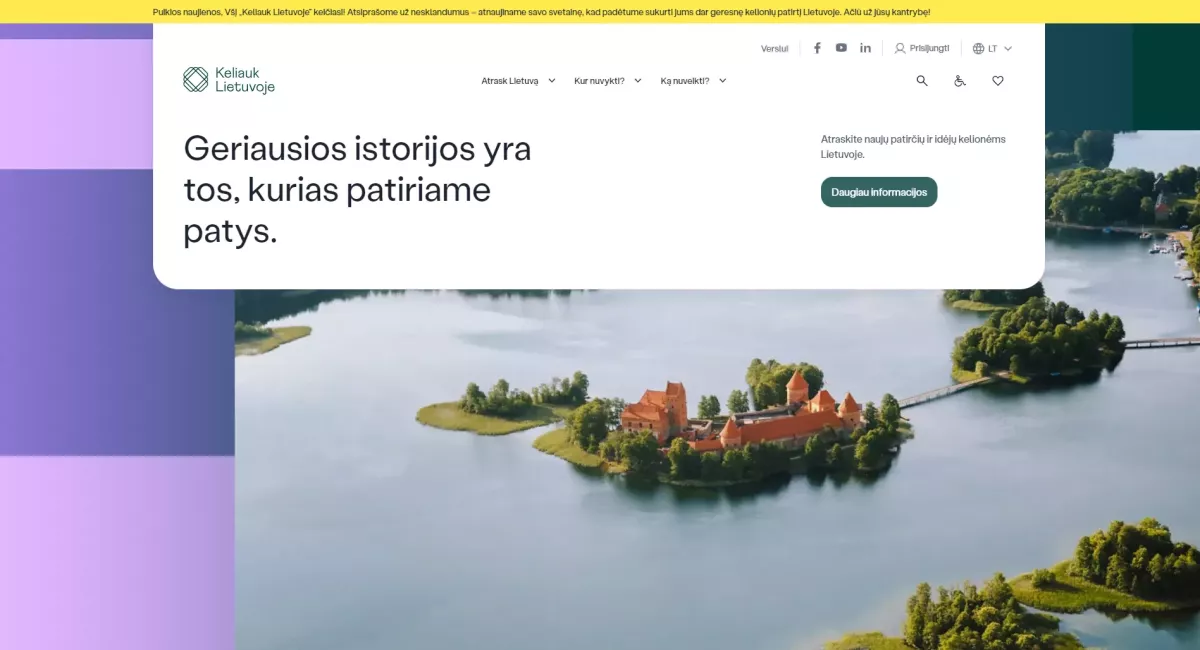 Website "Travel Lithuania" - Lithuania.travel