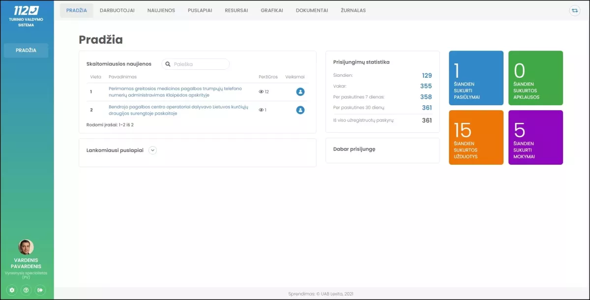 Bendrojo pagalbos centro veiklos organizavimo ir valdymo modulis