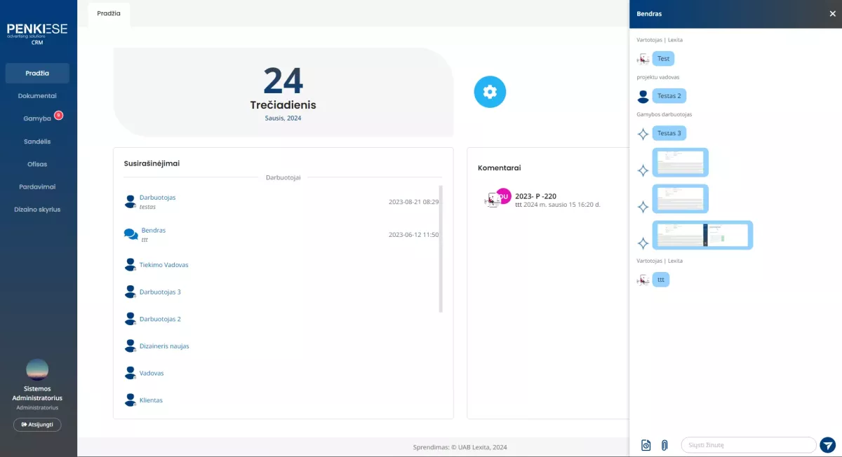 Verslo valdymo sistema „Penkiese“