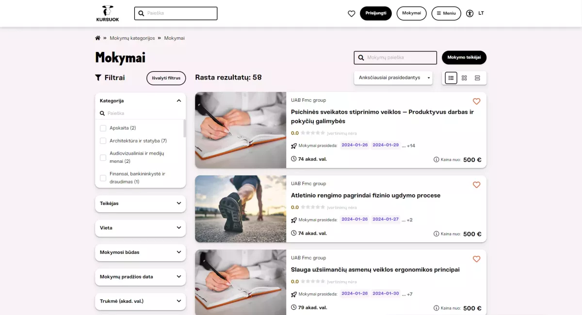 Adult Education Platform – Kursuok.lt