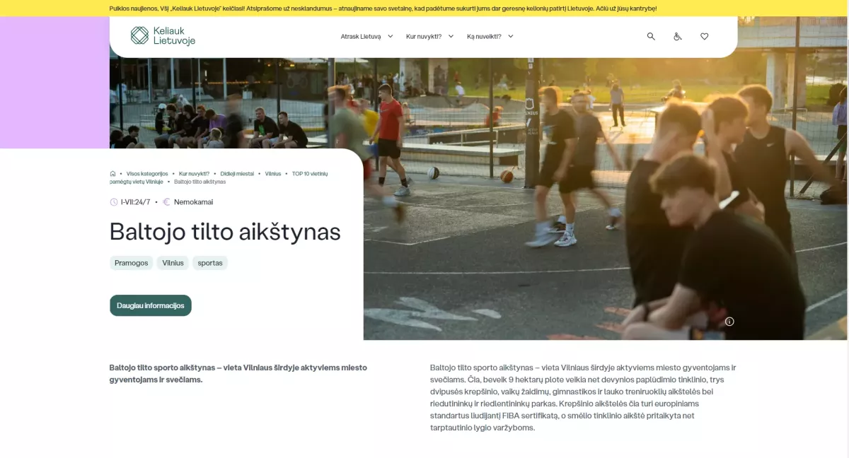 Website "Travel Lithuania" - Lithuania.travel