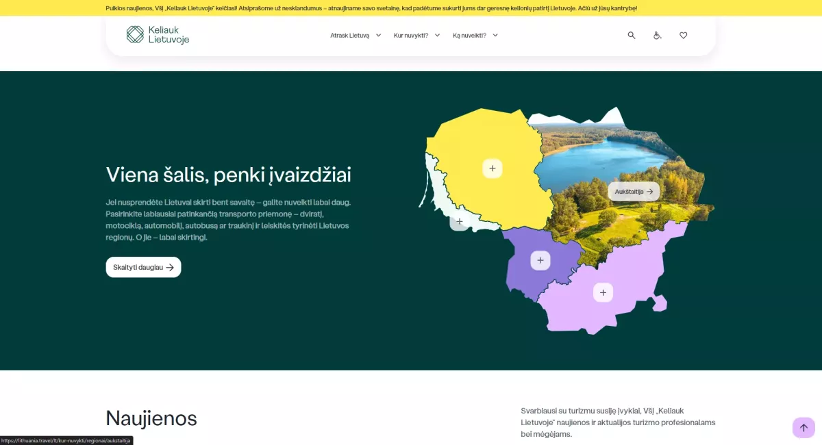Website "Travel Lithuania" - Lithuania.travel