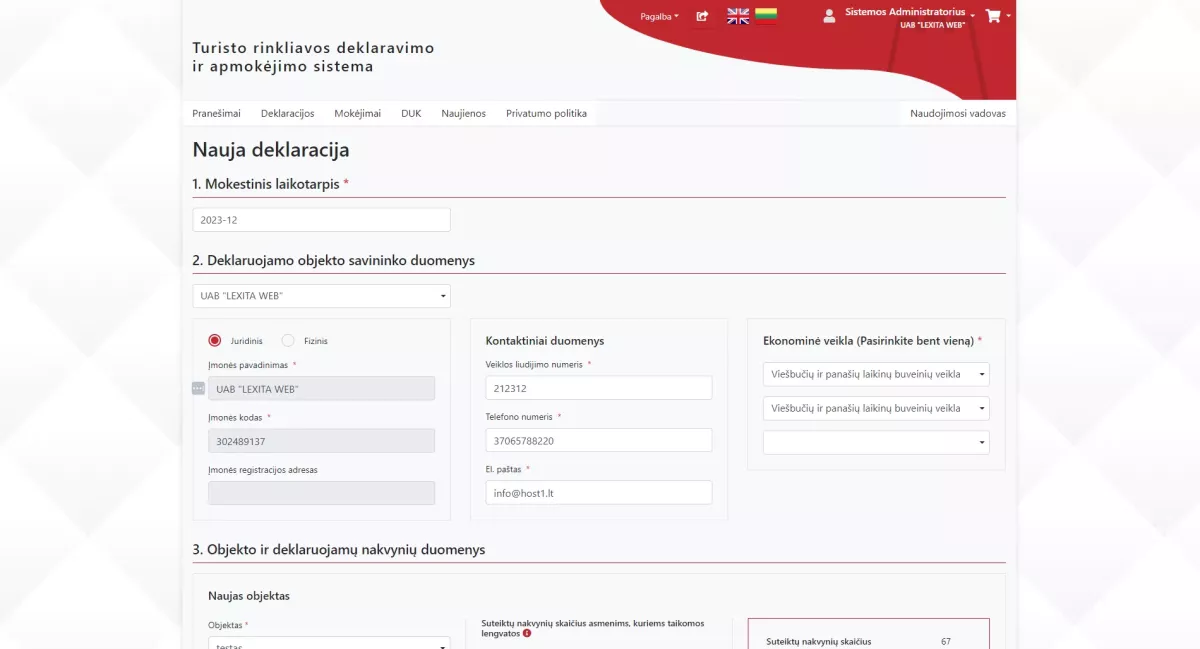 Informacinė sistema Turisto rinkliava Vilniaus mieste
