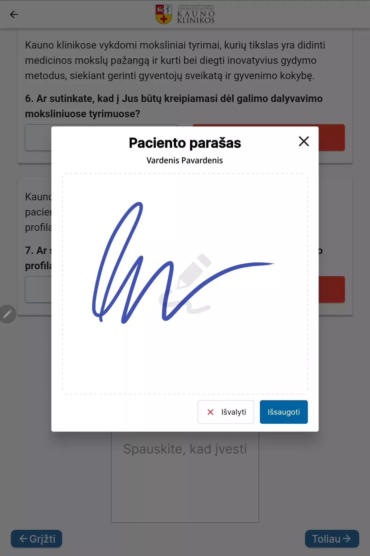 Biometrinio parašo sistema – LSMU Kauno klinikos