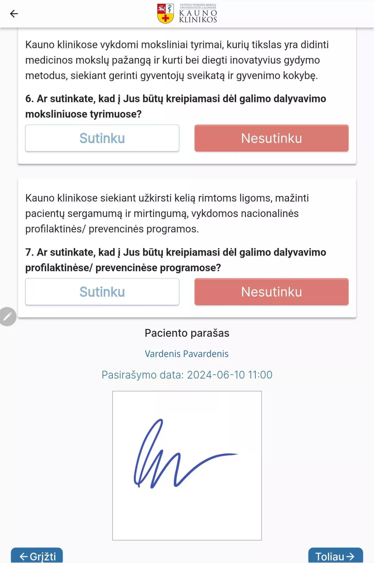 Biometrinio parašo sistema – LSMU Kauno klinikos