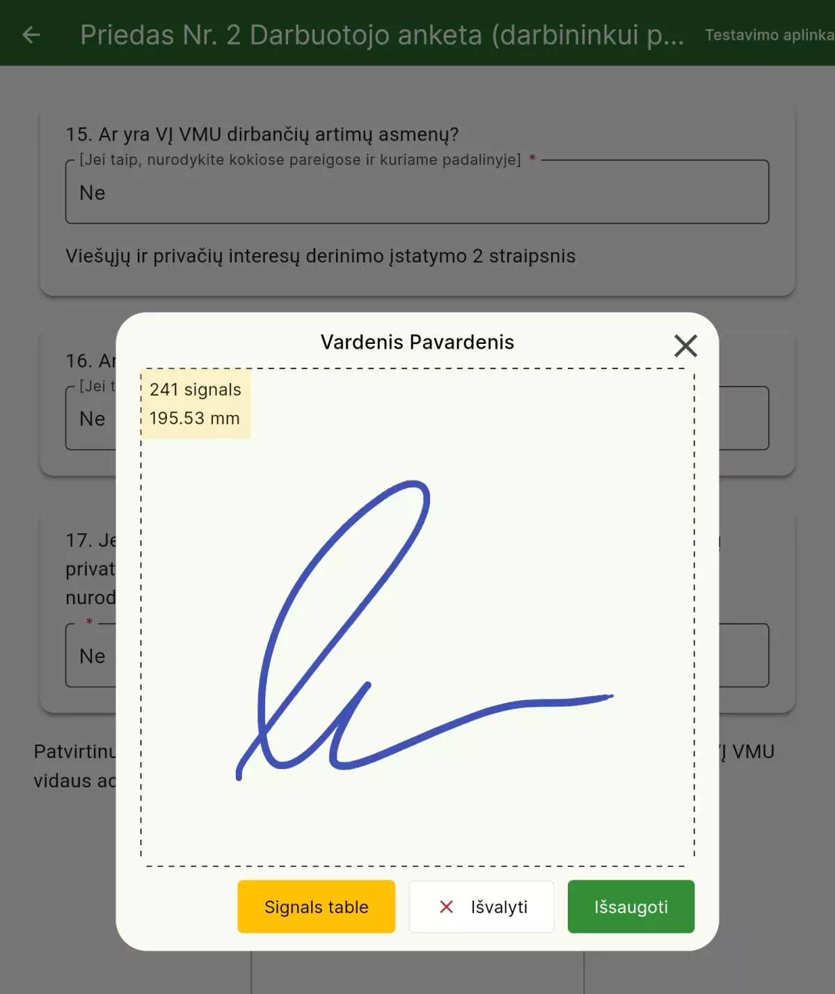 Biometrinio parašo sistema – Valstybinė miškų urėdija (VMU)