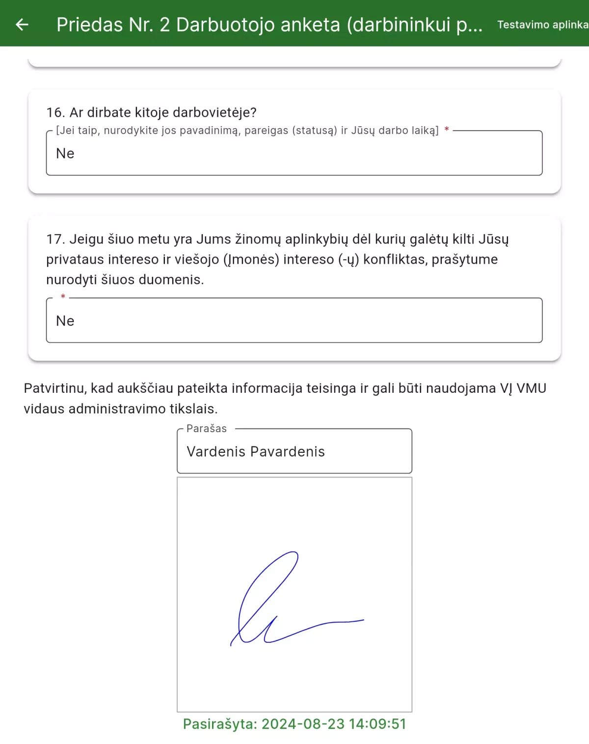 Biometrinio parašo sistema – Valstybinė miškų urėdija (VMU)