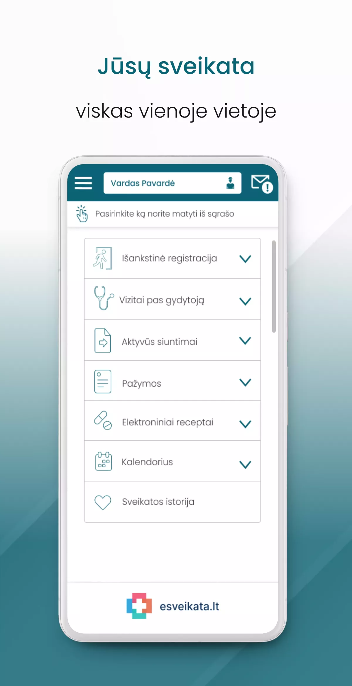 Mobilioji aplikacija „esveikata“