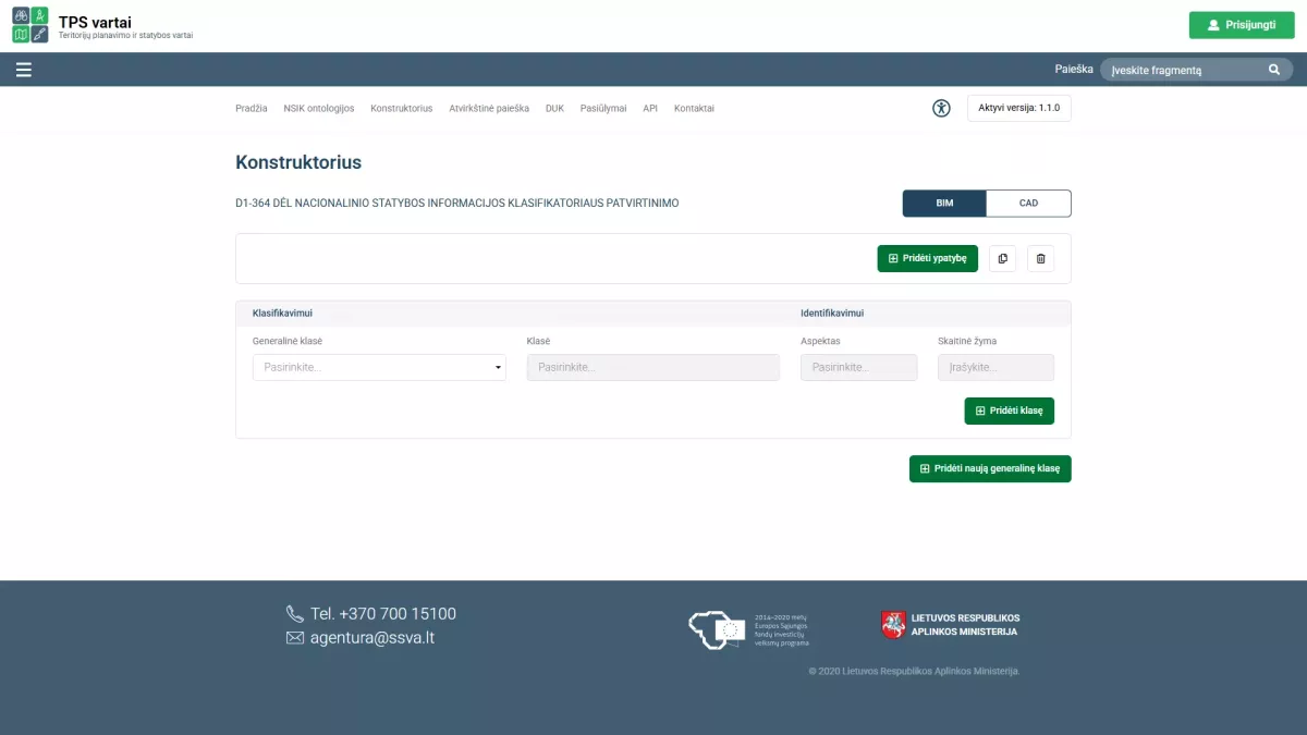Nacionalinio statybos informacijos klasifikatoriaus skaitmeninis katalogas