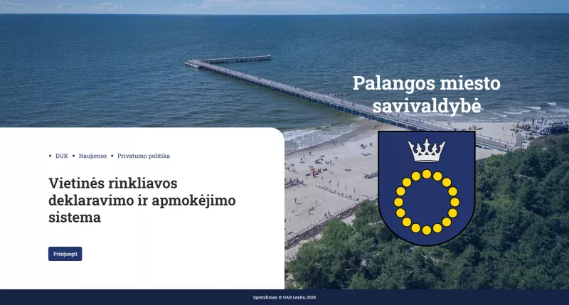 Vietinės rinkliavos deklaravimo ir apmokėjimo sistema Palangoje