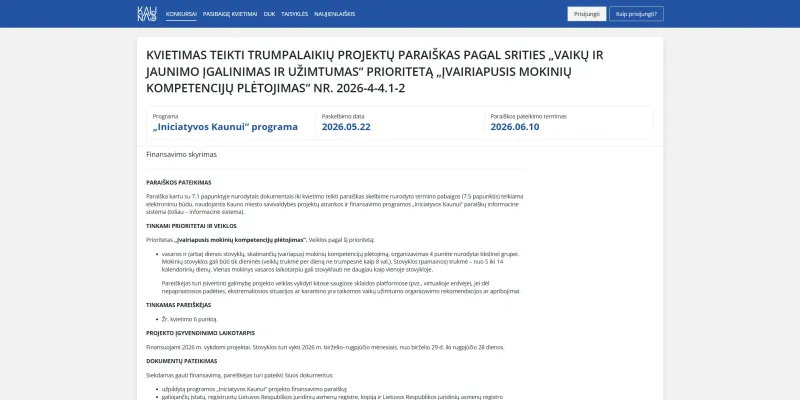 Kauno paraiškų sistema