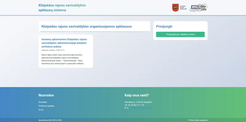 Apklausų sistema – Klaipėdos rajonas