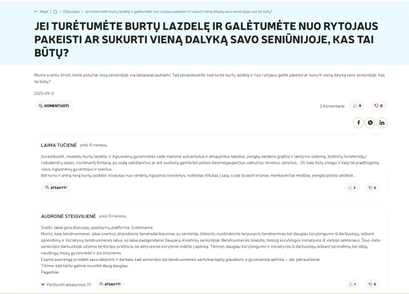Gyventojų įsitraukimas ir nuomonių išreiškimas