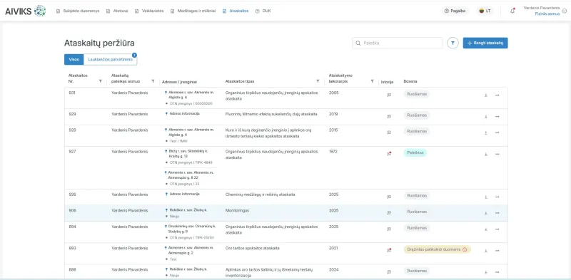 Aplinkos informacijos valdymo integruota kompiuterinė sistema (AIVIKS)
