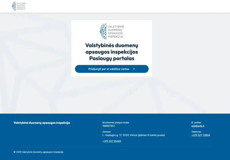 Valstybinės duomenų apsaugos inspekcijos Paslaugų portalas