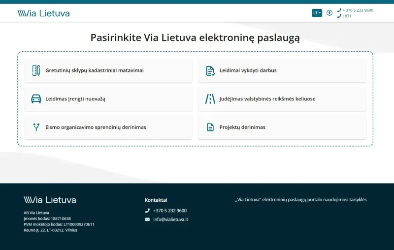 Electronic Services Portal for the Lithuanian Road Administration